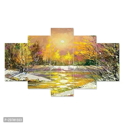 Set of Five Framed Wall Painting for Home Decoration-thumb0