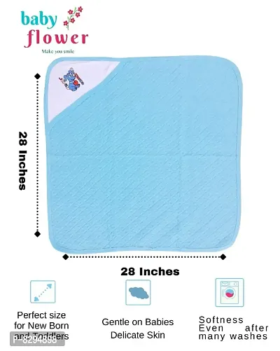 Baby Flower 100% Soft Jacquard Hooded Towel for New born, Swaddle | Baby Blankets | Sleeping | Covering Babies | Wrapper Towel Cum Blanket  (Pack of 1)-thumb2