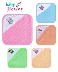 Baby Flower 100% Soft Jacquard Hooded Towel for New born, Swaddle | Baby Blankets | Sleeping | Covering Babies | Wrapper Towel Cum Blanket  (Pack of 1)-thumb2