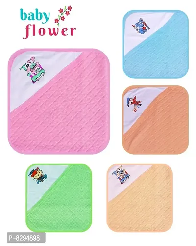 Baby Flower 100% Soft Jacquard Hooded Towel for New born, Swaddle | Baby Blankets | Sleeping | Covering Babies | Wrapper Towel Cum Blanket  (Pack of 1)-thumb3