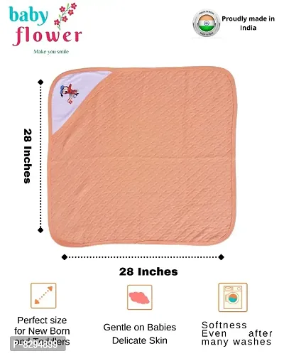 Baby Flower 100% Soft Jacquard Hooded Towel for New born, Swaddle | Baby Blankets | Sleeping | Covering Babies | Wrapper Towel Cum Blanket  (Pack of 2)-thumb2