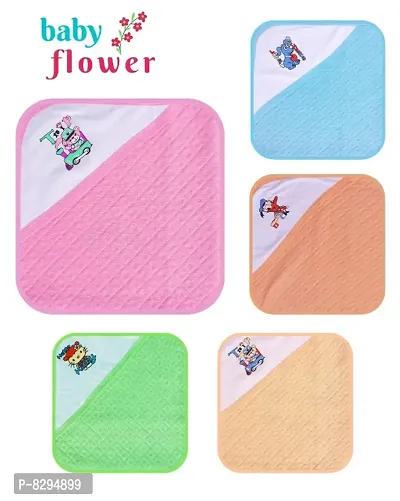 Baby Flower 100% Soft Jacquard Hooded Towel for New born, Swaddle | Baby Blankets | Sleeping | Covering Babies | Wrapper Towel Cum Blanket  (Pack of 2)-thumb3