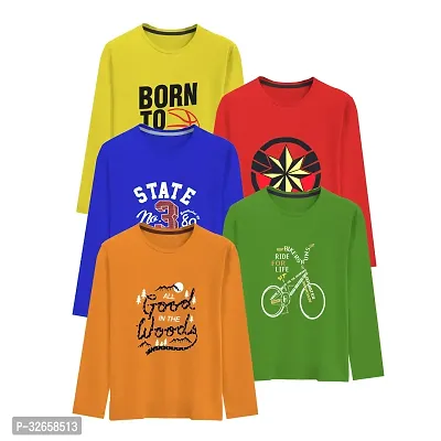 Boys' Full Sleeve T-Shirts Pack of 5-thumb0