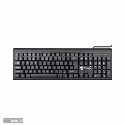 Wardwiz Wired Keyboard (WW-SK-100) Full-Sized Keyboard, Hotkeys and 3-Pieces LED Function for Desktop/Laptop/Smart TV Spill-Resistant Wired USB Keyboard with 10 Million keystrokes lifespan (Black)-thumb0