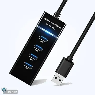 Wardwiz USB 3.0 Hub (WW-C-Port- 04), USB Type C tp 4 Port USB 3.0 Hub with Hi-Speed Data Transfer, LED Indication, 15cm Cable, Backward Compatible, Multi Device Connection, Plug Play Usage, Glossy Fin-thumb0