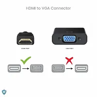 Wardwiz HDMI to VGA Adapter (WW-HD-VGA-01), HDMI to VGA Adapter/Connector/Converter Cable 1080P (Male to Male) for Media Players, Projector, Computer, Laptop, TV  More | Compact Design | Black-thumb1