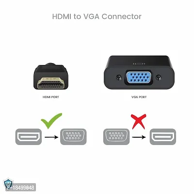Wardwiz HDMI to VGA Adapter (WW-HD-VGA-01), HDMI to VGA Adapter/Connector/Converter Cable 1080P (Male to Male) for Media Players, Projector, Computer, Laptop, TV  More | Compact Design | Black-thumb2