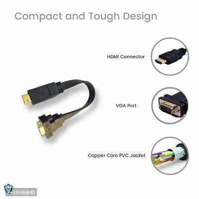 Wardwiz HDMI to VGA Adapter (WW-HD-VGA-01), HDMI to VGA Adapter/Connector/Converter Cable 1080P (Male to Male) for Media Players, Projector, Computer, Laptop, TV  More | Compact Design | Black-thumb4