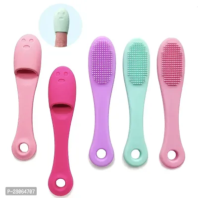 Silicone Manual Facial Cleansing Brushes, Face Scrubber Cleanser Brush for Gently and Effectively Cleaning, Removing Blackheads.(Pack Of 2) Multicolor-thumb3