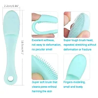 Silicone Manual Facial Cleansing Brushes, Face Scrubber Cleanser Brush for Gently and Effectively Cleaning, Removing Blackheads.(Pack Of 2) Multicolor-thumb3