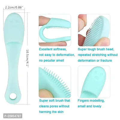 Silicone Manual Facial Cleansing Brushes, Face Scrubber Cleanser Brush for Gently and Effectively Cleaning, Removing Blackheads.(Pack Of 2) Multicolor-thumb4