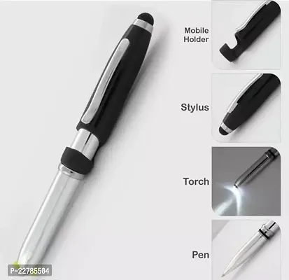 Kk Crosi 4 In 1 Pen For Touch Screen Torch  Mobile Holder Multi-Function Pen