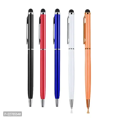 Kk Crosi Sleek Design Pack Of 5Pcs Mix Colour Metal Pen With Stylus For Touch Screen Ballpen-thumb0
