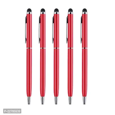 Kk Crosi Sleek Design Pack Of 5Pcs Red Colour Metal Pen With Stylus For Touch Screen Ballpen-thumb0