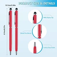 Kk Crosi Sleek Design Pack Of 5Pcs Red Colour Metal Pen With Stylus For Touch Screen Ballpen-thumb1