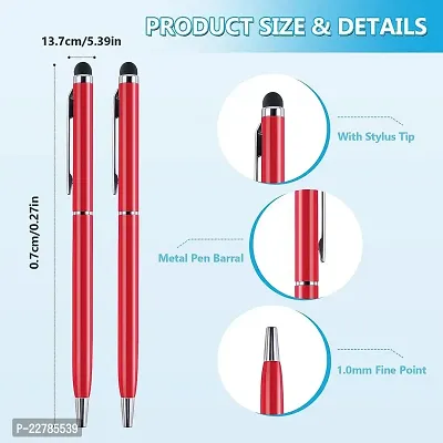 Kk Crosi Sleek Design Pack Of 5Pcs Red Colour Metal Pen With Stylus For Touch Screen Ballpen-thumb2