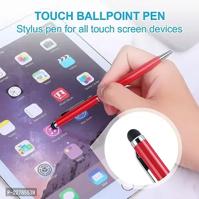 Kk Crosi Sleek Design Pack Of 5Pcs Red Colour Metal Pen With Stylus For Touch Screen Ballpen-thumb3