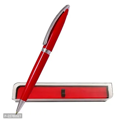 Kk Crosi Sleek Design Red Colour Brass Body Ball Pen-thumb0