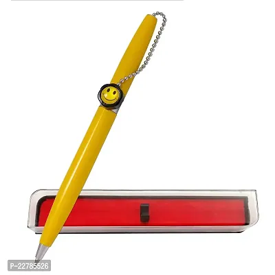 Kk Crosi Smile Magnetic Pocket Holder Yellow Colour Aluminium Body Ball Pen