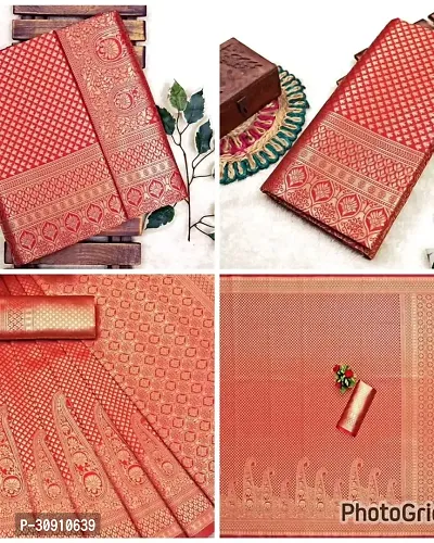 Trendy  Jacquard Silk Sarees With Blouse Piece-thumb0