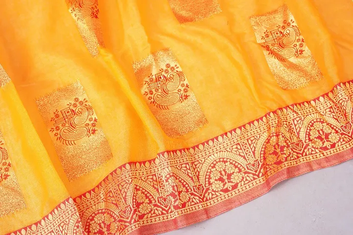 Best Selling Art Silk Saree with Blouse piece 