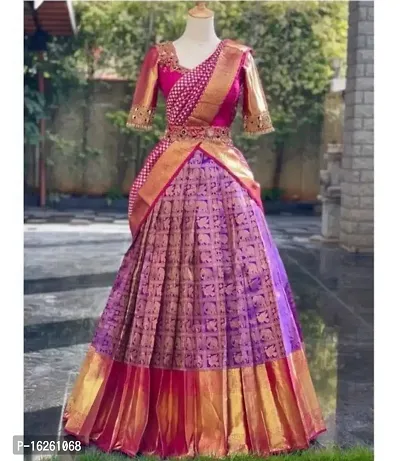 jacquard beautiful unstitched lehenga for womans-thumb0