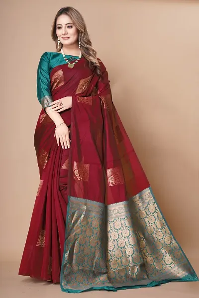 Attractive Art Silk Saree with Blouse piece 