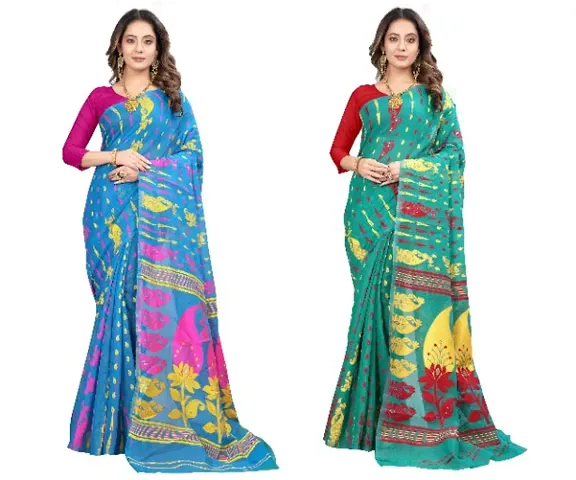 BEAUTIFUL JAMDANI COMBO SAREE FOR WOMAN,S