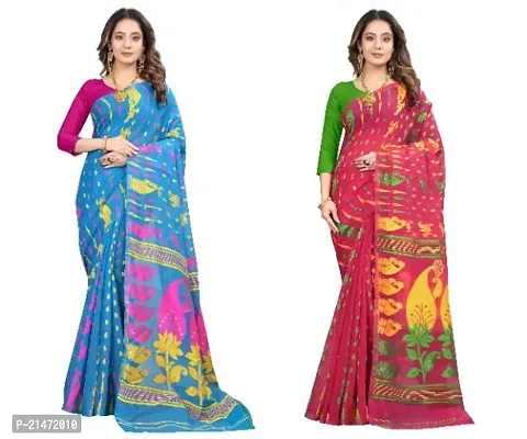 BEAUTIFUL JAMDANI COMBO SAREE FOR WOMAN,S-thumb0