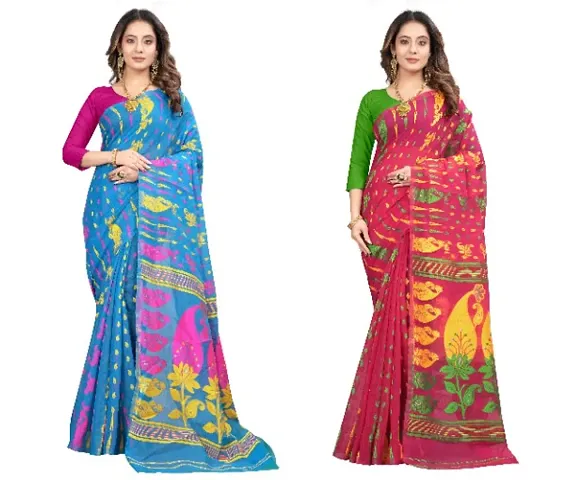 BEAUTIFUL JAMDANI COMBO SAREE FOR WOMAN,S