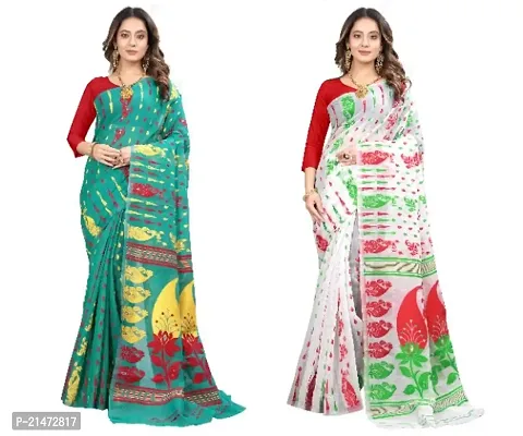 BEAUTIFUL JAMDANI COMBO SAREE FOR WOMAN,S