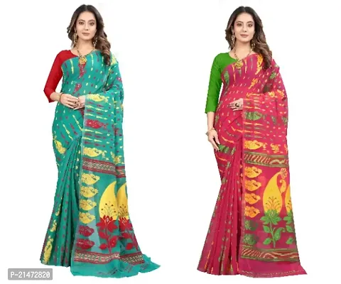 BEAUTIFUL JAMDANI COMBO SAREE FOR WOMAN,S-thumb0