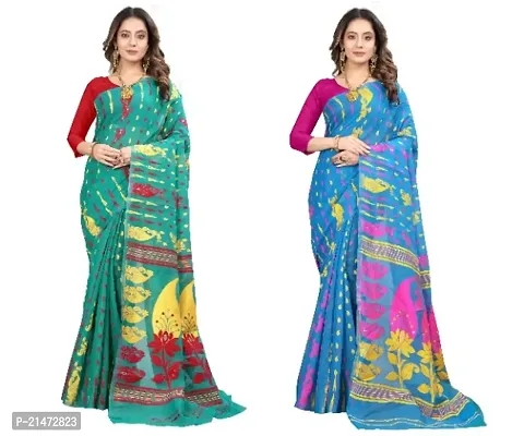 BEAUTIFUL JAMDANI COMBO SAREE FOR WOMAN,S-thumb0