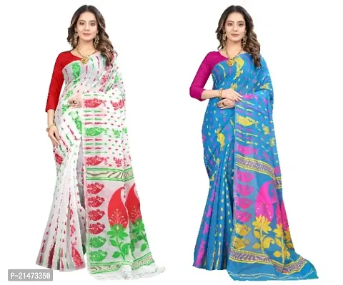 BEAUTIFUL JAMDANI COMBO SAREE FOR WOMAN,S