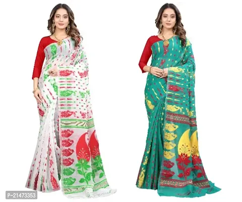 BEAUTIFUL JAMDANI COMBO SAREE FOR WOMAN,S