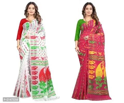 BEAUTIFUL JAMDANI COMBO SAREE FOR WOMAN,S-thumb0