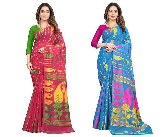 BEAUTIFUL JAMDANI COMBO SAREES WITHOUT BLOUSE