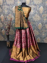 Beautiful Art Silk Semi Stitched Jacquard Lehenga For Women-thumb1