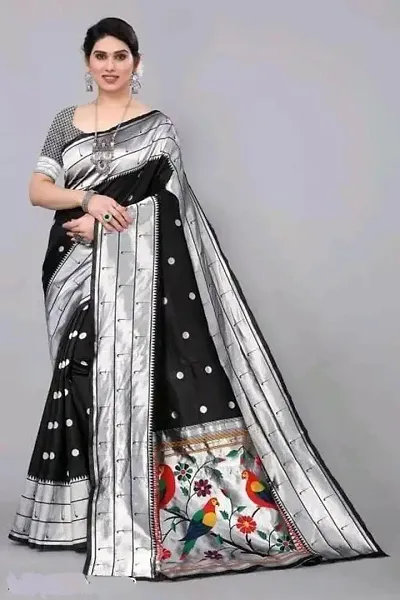 Trending Art Silk Saree with Blouse piece 