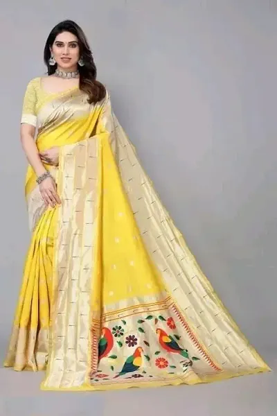 Trending Art Silk Saree with Blouse piece