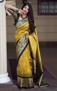 Classic Art Silk Saree with Blouse piece For Women-thumb1