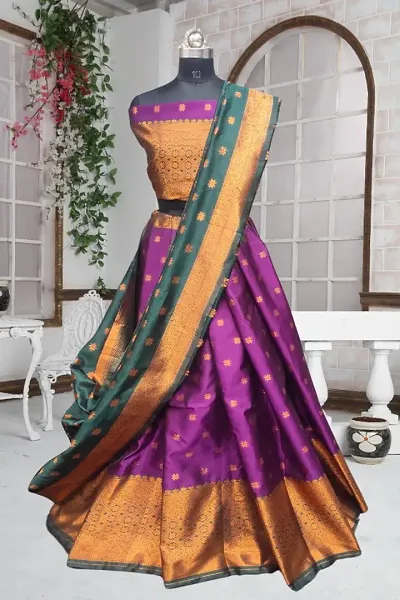 Classic Art Silk Semi Stitched Lehenga Choli Dupatta Set
