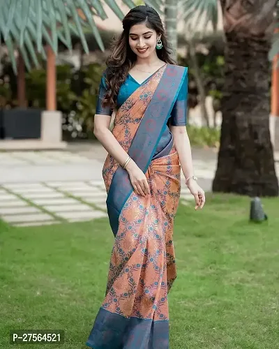 Women kanjivarm Soft Banarasi Premium Silk Saree with Blouse-thumb0