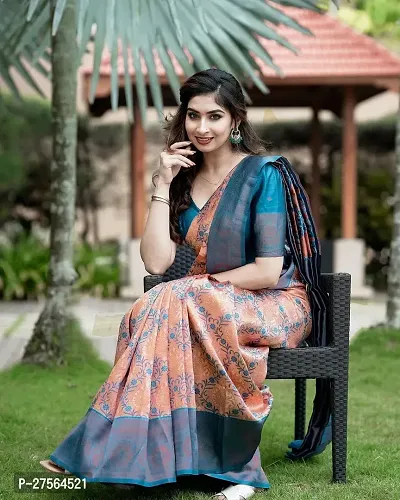 Women kanjivarm Soft Banarasi Premium Silk Saree with Blouse-thumb2