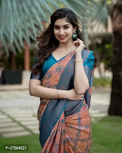 Women kanjivarm Soft Banarasi Premium Silk Saree with Blouse-thumb3