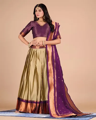 Beautiful Banarasi Art Silk Semi Stitched Lehenga Choli