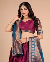 Fancy Kanjiveram Silk pure Zari Lehanga ,Blouse with Dupatta-thumb4