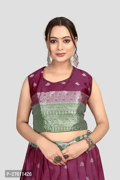 Classic Art Silk Jacquard Lehenga Cholis for Women-thumb2