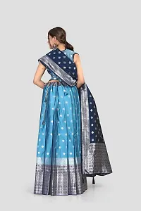 Womens Lehanga Kanjivaram Banarasi Silk Pure Zari With Blouse Along With Heavy Jacquard Zari Work Dupatta-thumb2