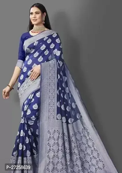 Woven Banarasi Silk Blend, Jacquard Saree Woven Banarasi Silk Blend, Jacquard Saree